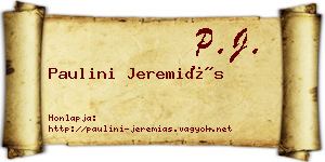 Paulini Jeremiás névjegykártya